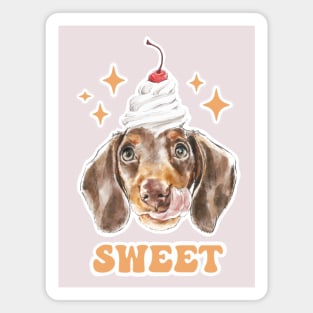 Sweet Chocolate Dachshund with a Cherry on Top! Magnet